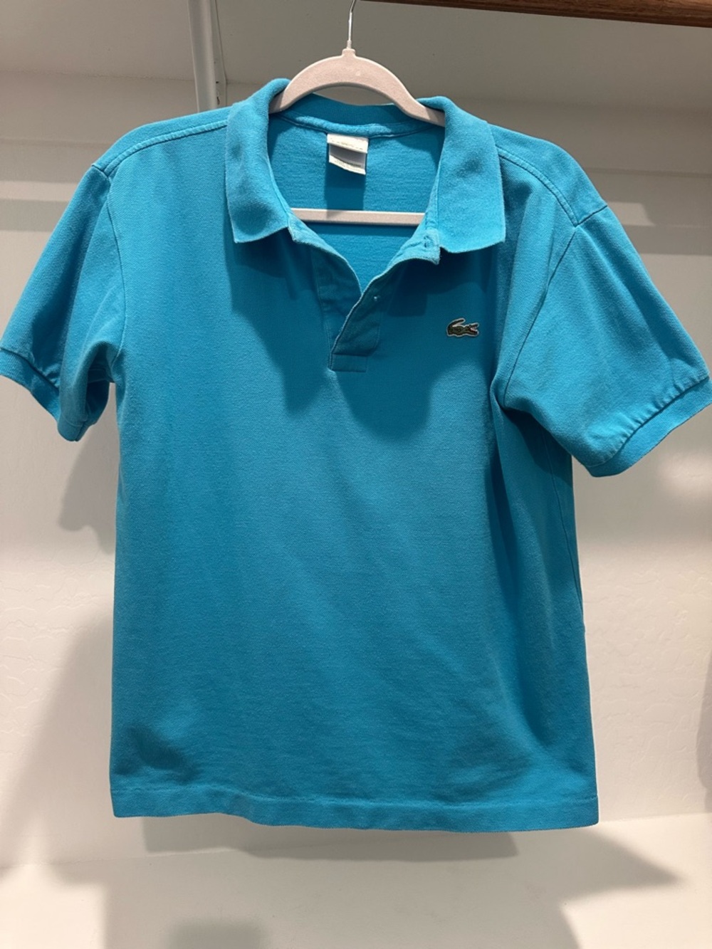 Lacoste Bright Turquoise Polo with Embroidered Crocodile